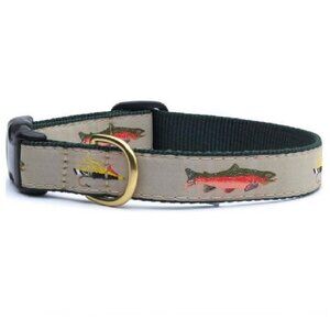 Size Large Fly Fishing Premium Ribbon Dog Collar by Up Country